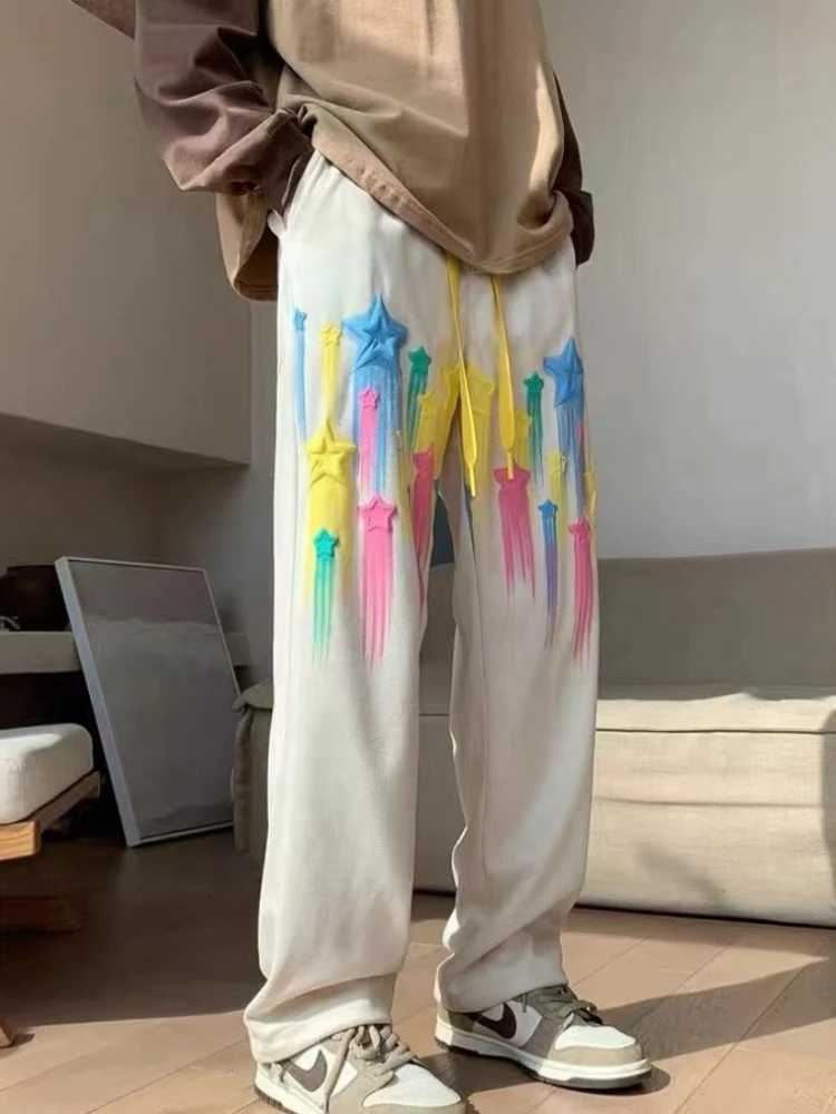 Trousers Hiphop Male Sweat Pants Wide Leg Sweatpants For Men Straight Black Y2k Slacks New Items In Tracksuit Bottoms BaggyXJ250904