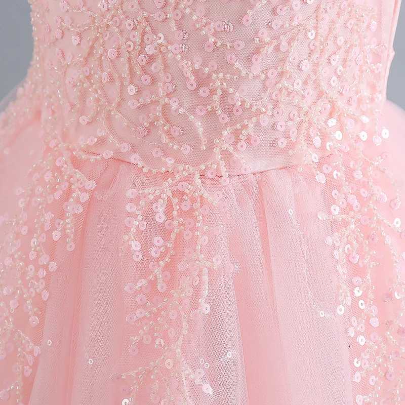 Flower Girl Dress Wedding Kids Tulle Princess Long Dresses Girls Dresses Lace Beaded Embroidery Festival Party Dress Z250904