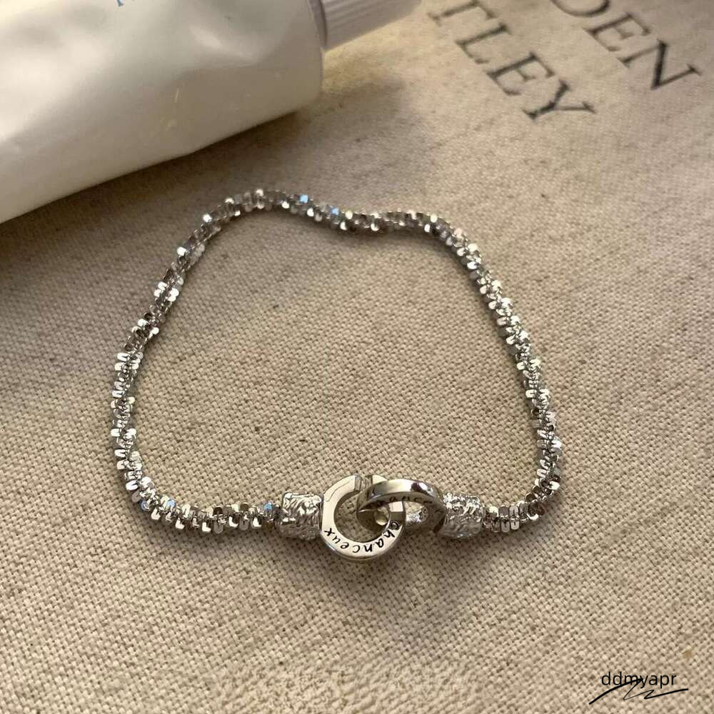 Collections Ddmyday New Sparkling Starry Sky Double Ring Lock Letter Bracelet Elegant Simple Light Niche Exquisite Ddmyday