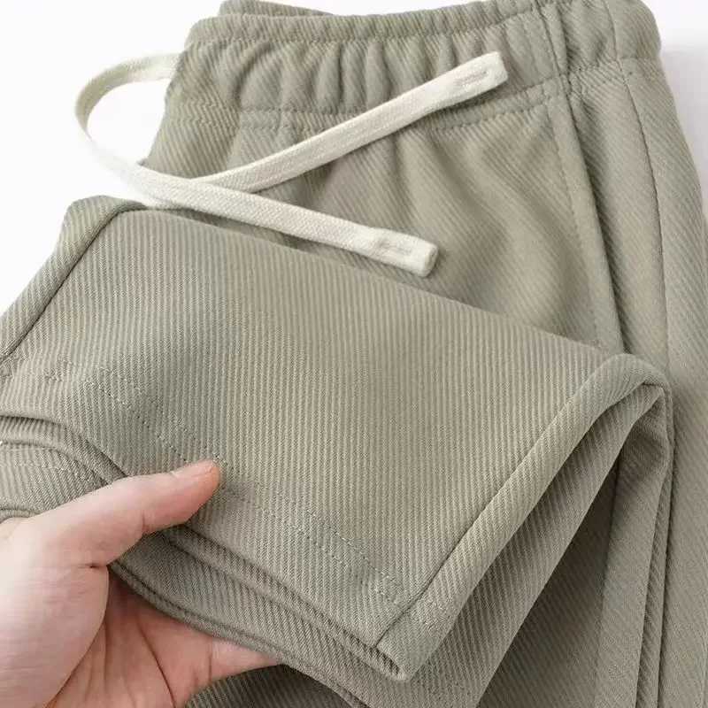 2024 New Autumn Loose Straight Casual Pants Elastic Waist Solid Color Draped Sports Sweatpants for MenWomen Baggy Pants VintageXJ250904