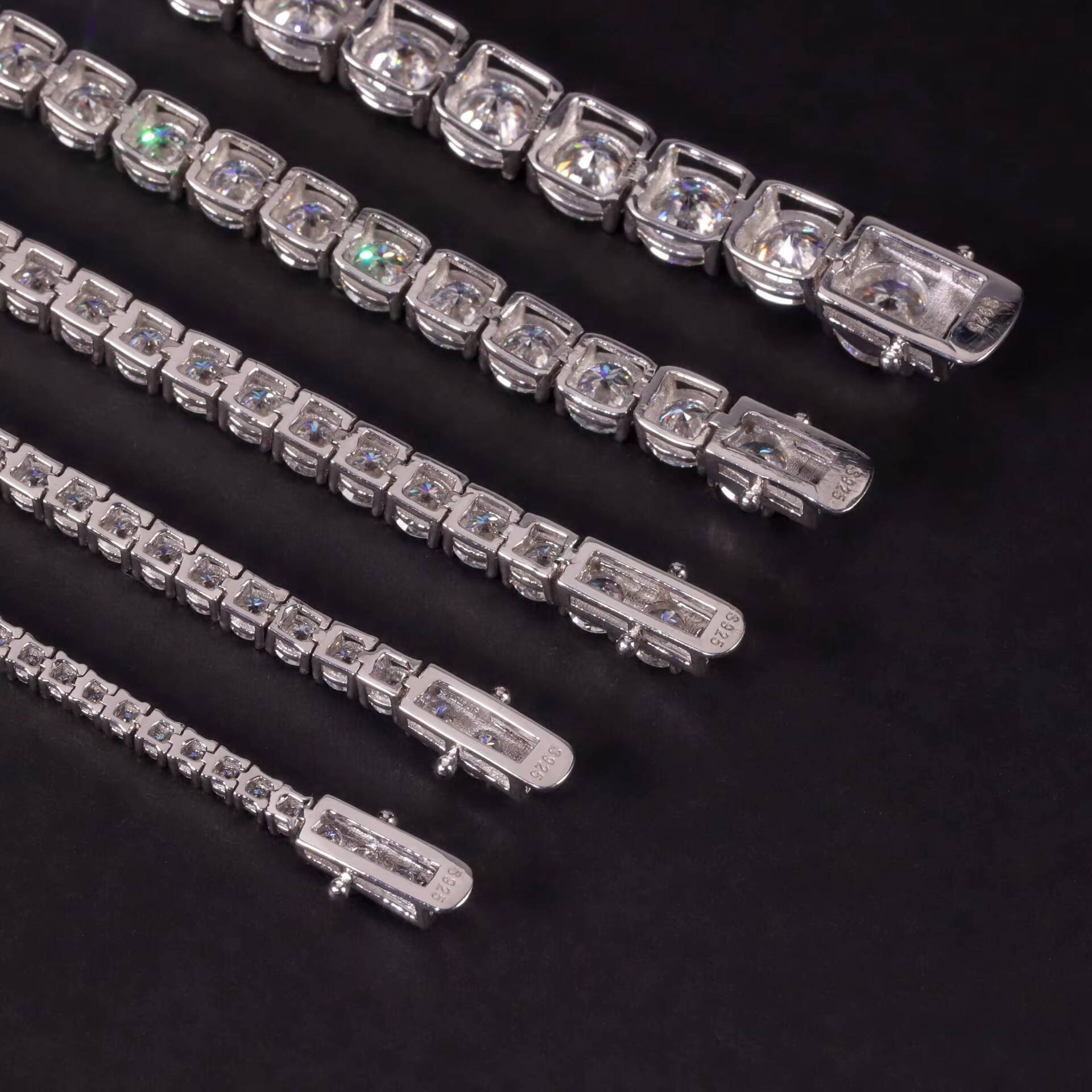 3mm 4mm 5mm 6mm D Color VVS Moissanite 925 Sterling Silver Tennis Bracelet Necklace Chain Moissanite Tennis Chain