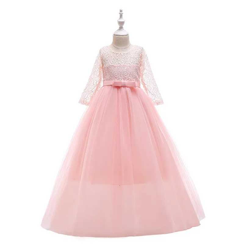 4-14 Years Girls Dress Summer Mesh Fashion Girls Princess Wedding Dress Piano Performance Costume Teenagers New Kids Clothes Z250904