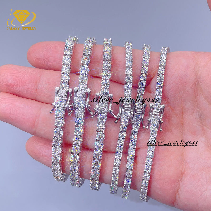 Cheapest Price RTS Vvs Moissanite Bracelet 925 Sterling Silver 2mm 3mm 4mm 5mm 65mm Moissanite Tennis Bracelet Chain