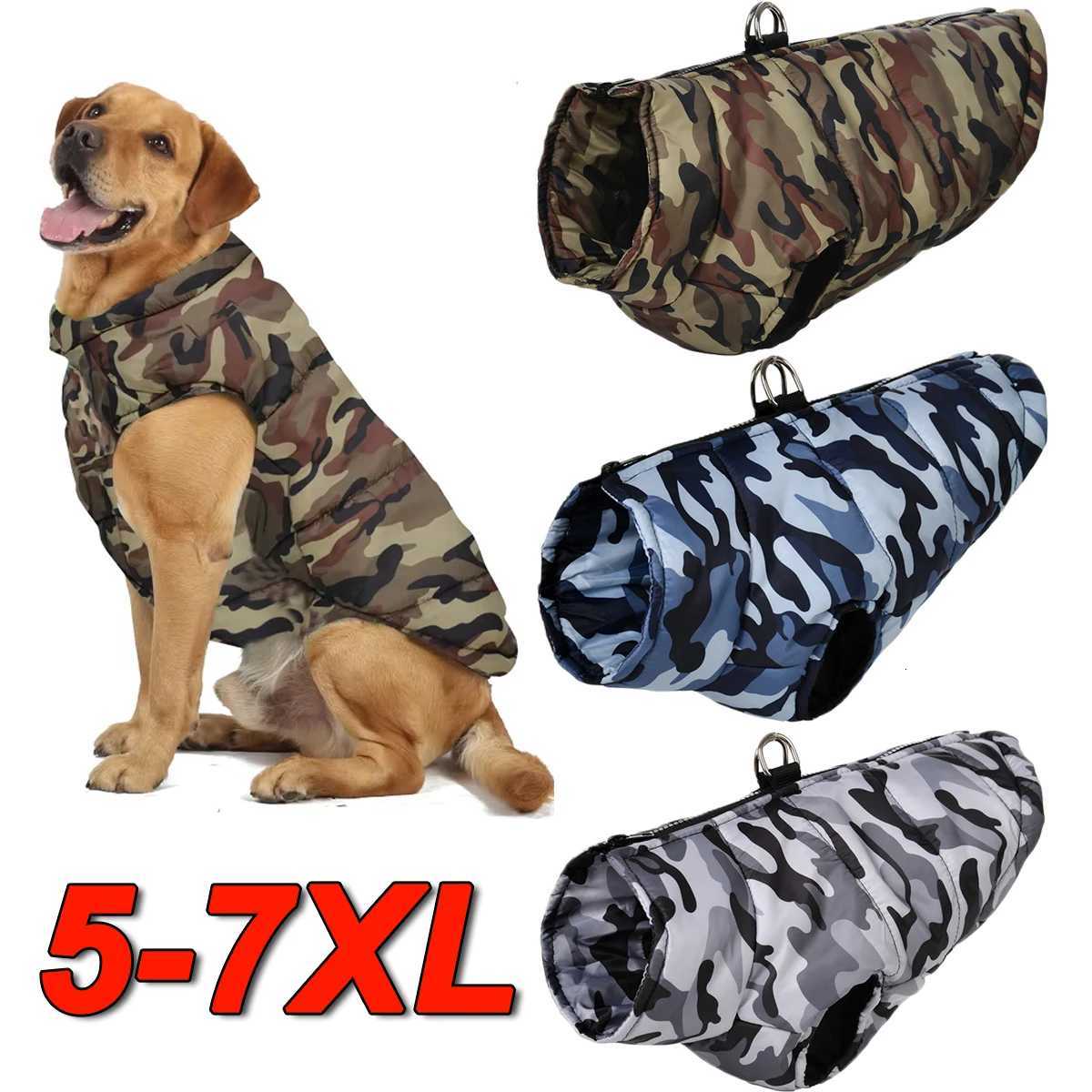 Winter Dog Clothes Coat Waterproof Large Dogs et 57XL Camouflage Print Warm Windproof Labrodor Golden Retriever Clothing W250904