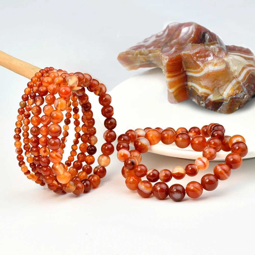 Vintage Sardonyx Carnelian 4mm 6mm 8mm 10mm Natural Stone Round Beaded Bracelet For Men Women Bohemian Handmade JewelryXJ250904