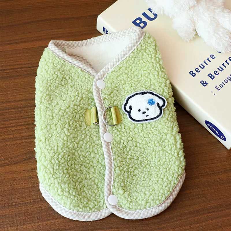Animal Pattern Dog Clothes Bichon Frise Warm Vest Teddy Winter Solid Color Open Button Shirt Yorkshire Cartoon et W250904