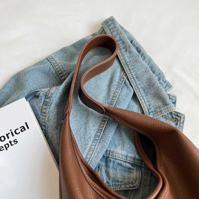 Simple Fashion Single Shoulder Tote Bag Set For Women Soft Leather Pure Color 2In1 Large Capacity Shopper Tote Handbags Female Z250903