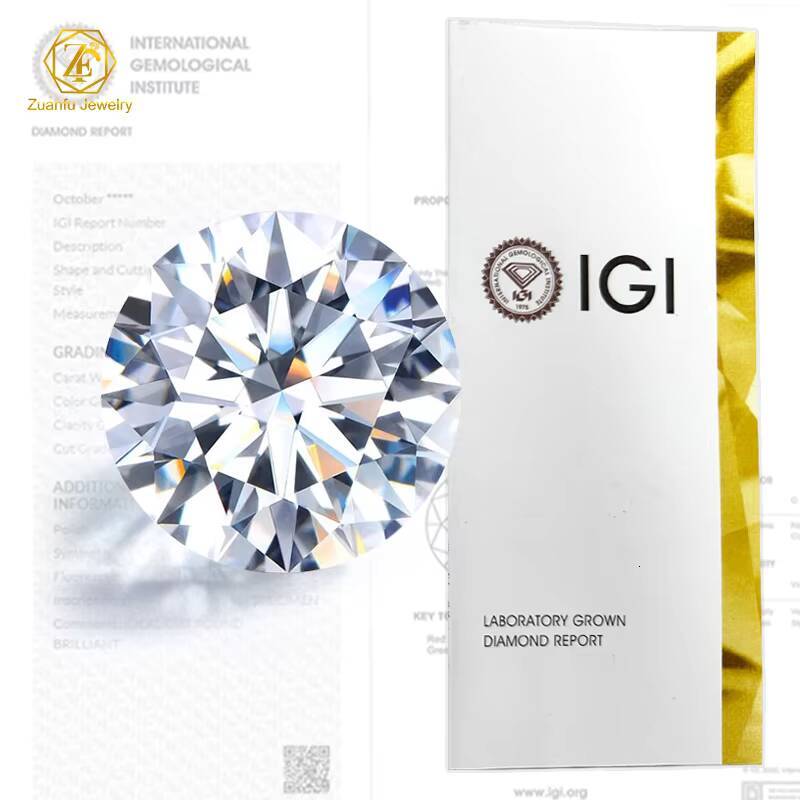 IGI Custom Classic Lab Diamond Ring Round Cut D VS1 Women Rings 14K Engagement Wedding Lab Grown Diamond Ring