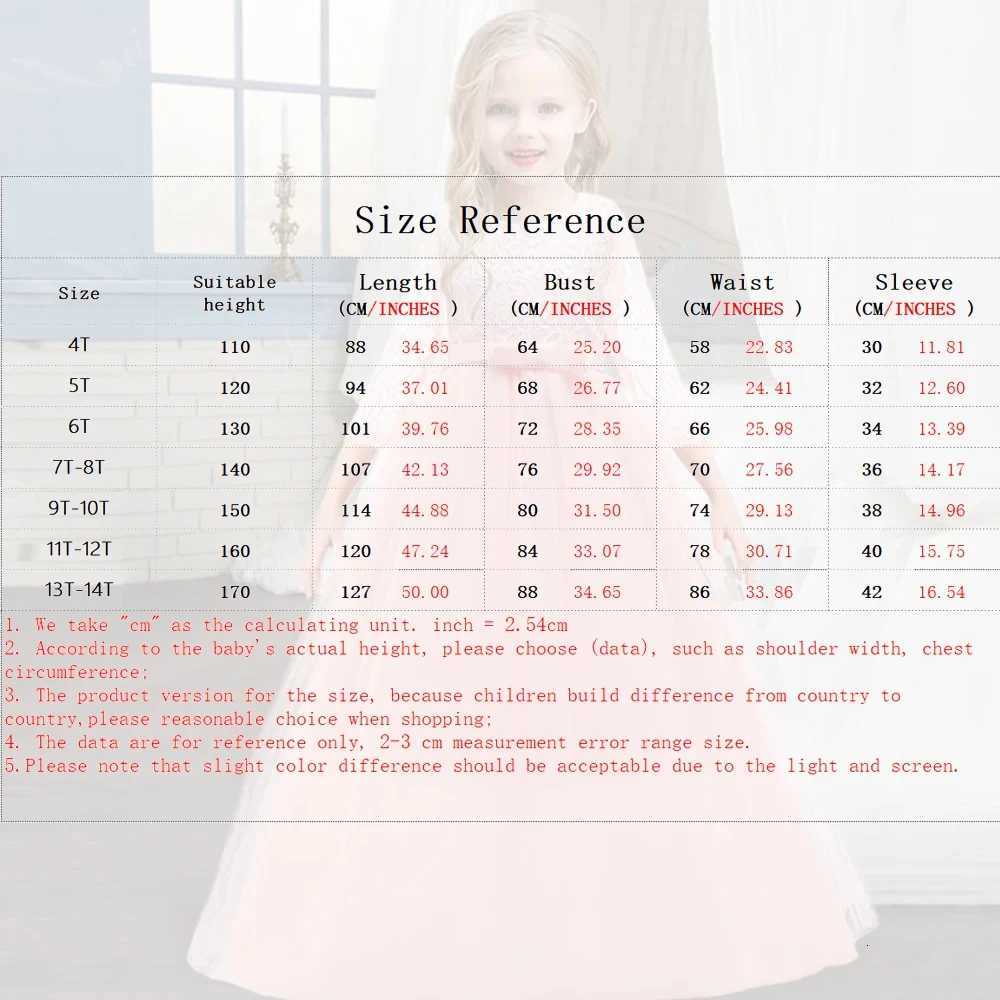 Baby Princess Dress Girl Party Ball Gown Wedding Lace Dresses Kids Christmas Bridesmaid Costume Birthday Party Dress 4-14 Years Z250904