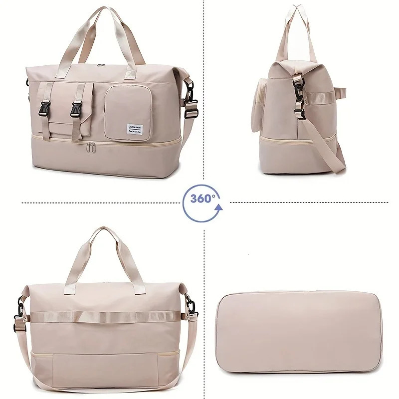 Large capacity multifunctional travel fitness bag multi compartment suitable for travel gym and daily use 250903