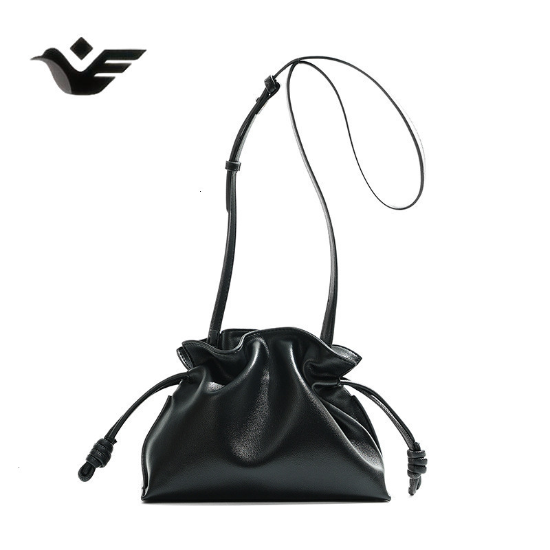 Feiyan Free Shipping New Designer Bag Luxury Shopping Bag Niche Drawstring Soft Cowhide Lucky Bag Genuine Leather High-end Casual Bucket Shoulder Bag 