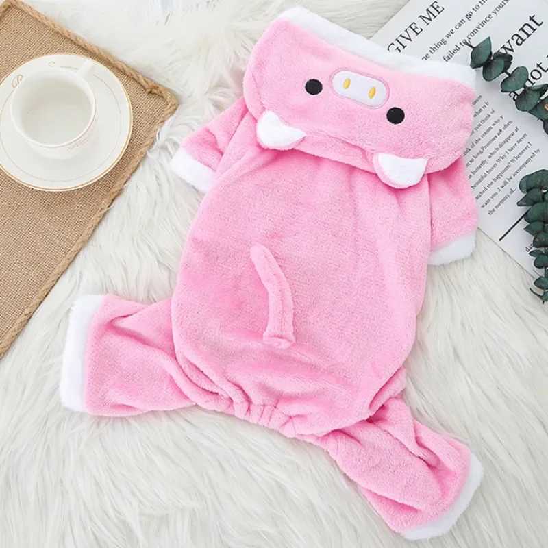 Pet Dog Clothes Funny Pig Shape Warm Fleece Jumpsuits for Small Dogs Puppy Hoodies Chihuahua Yorkshire Costume Coats W250904