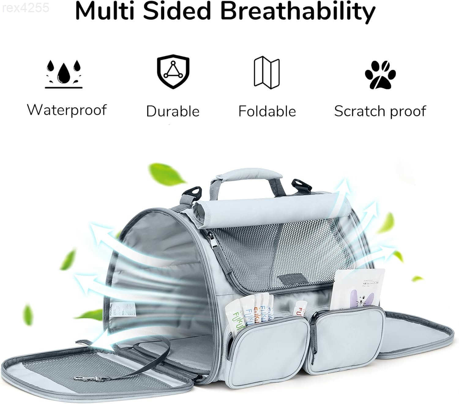 Cat Carrier SoftSided Pet Carriers for Small Dogs and Medium Cats Under 12lb Travel Cat Bag with DoubleSided Cushion and 4 Storage Bags Portable and W