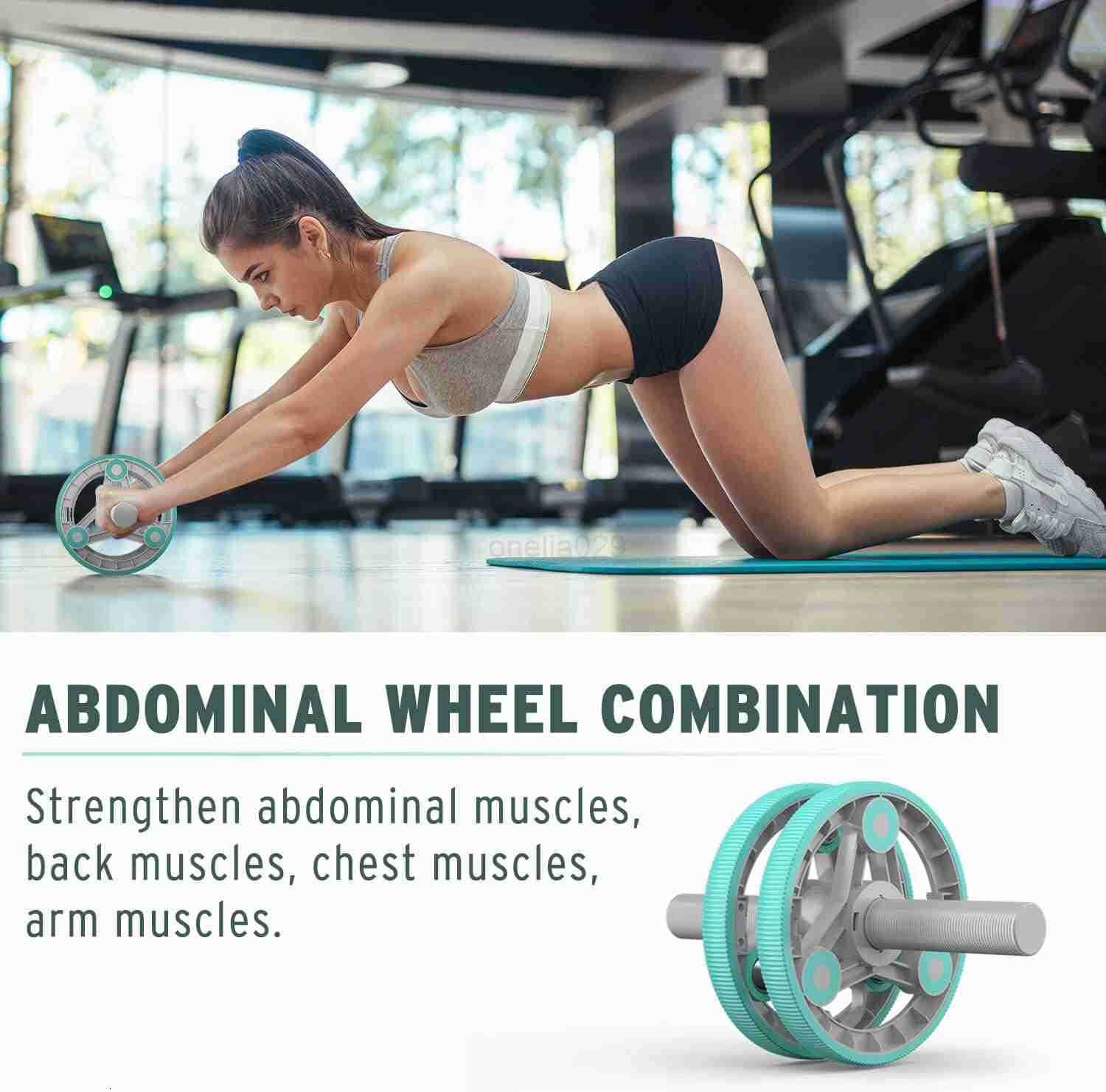 Ab Roller Wheel 14in1Exercise Roller Wheel Kit for Abdominal Core Strength Training Perfect Home Gym Equipment for Women Green W250904