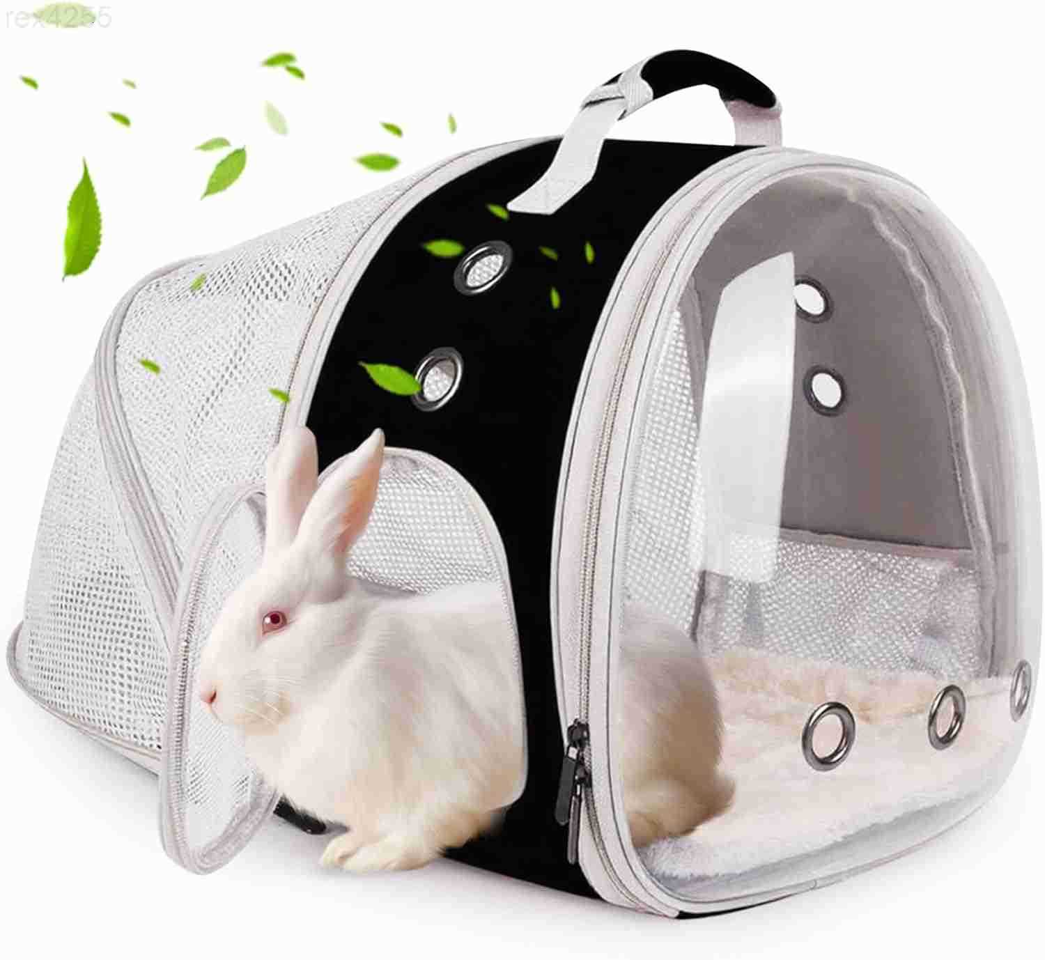 Back Expandable Backpack for Small Animals Portable Travel Bag Breathable Pet Carrier Cages for Bunny Guinea Pig Bearded Dragon Lizard Rabbit Squirrel