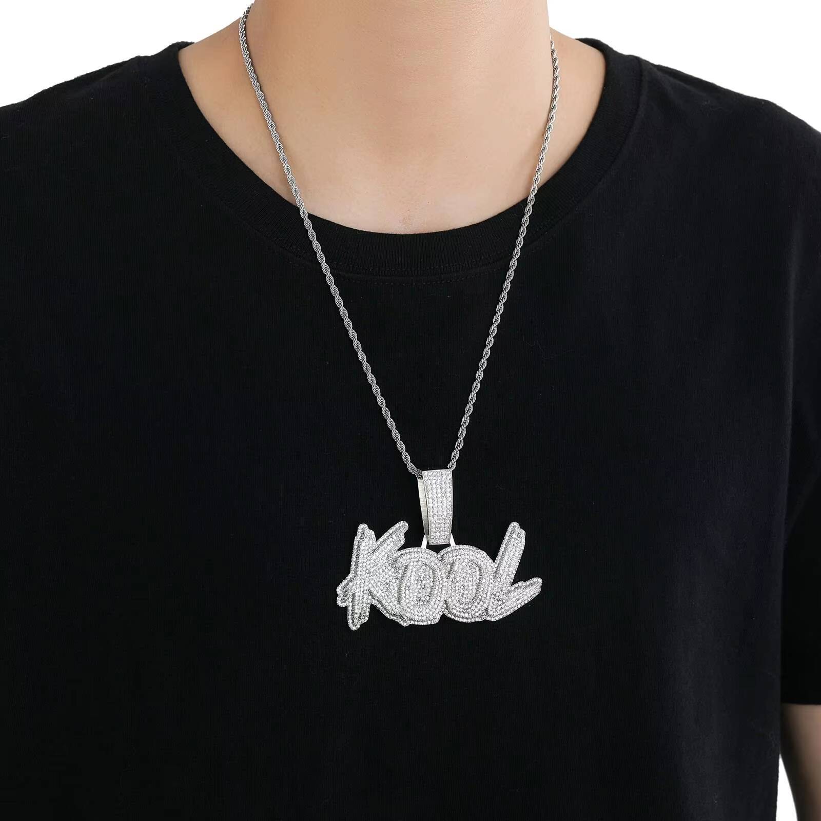 Custom Initial Necklace with CZ Name Letter Iced Out Cuban Chain Personalised Hiphop Religious Style Diamond Zircon Pendant Gift