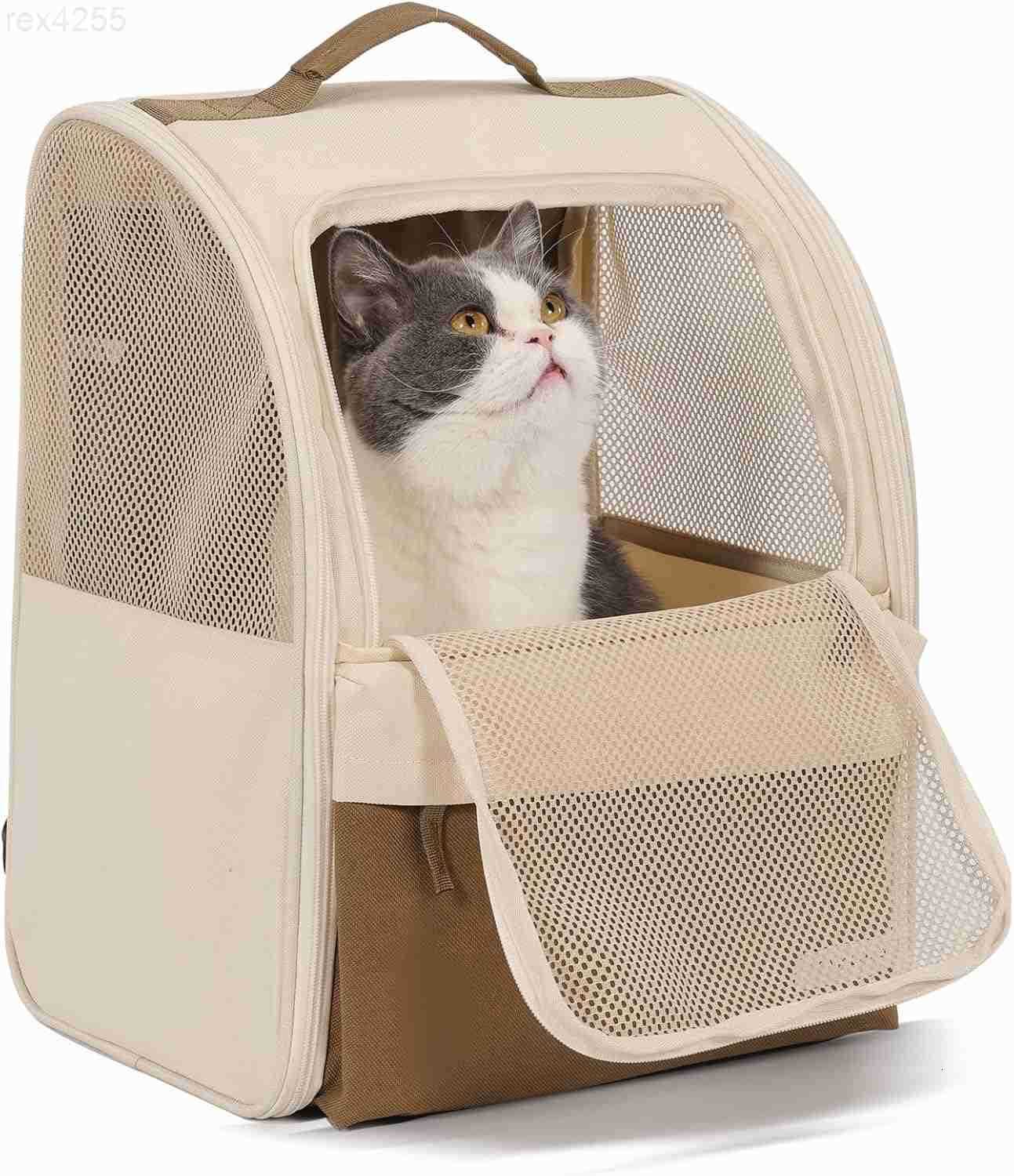 Cat Carrier BackpackSteel Wire Frame More Stable600D WearResistant Oxford Fabric Dog Carrier Cat Backpacks Suitable for TravelW250904