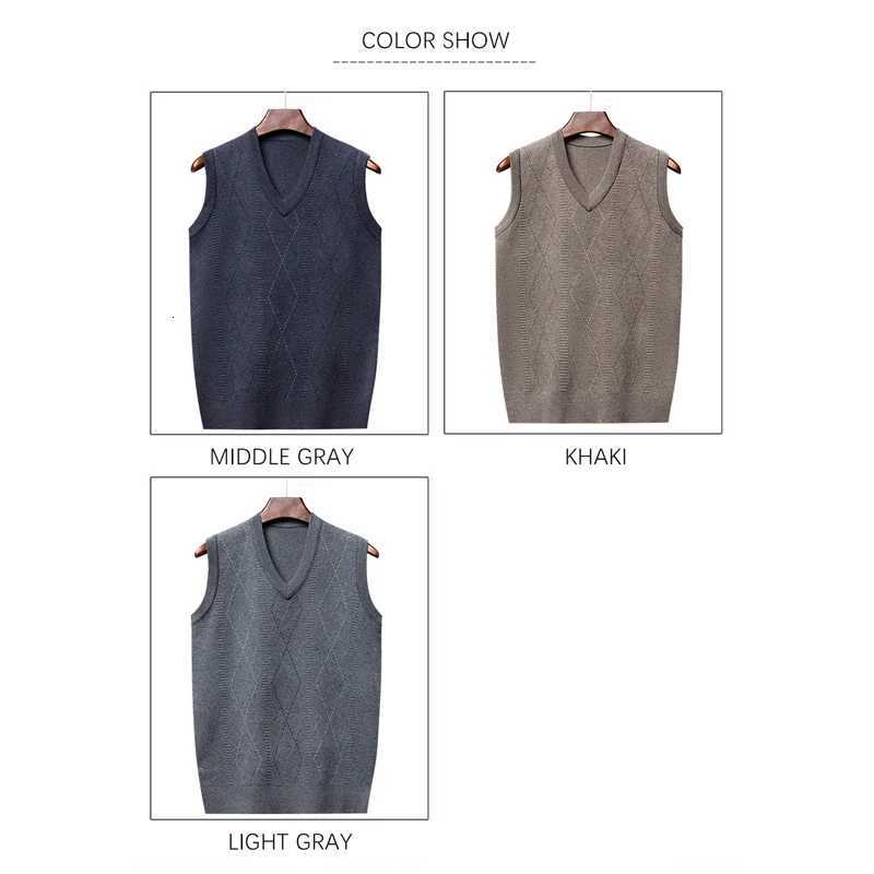 BROWON Sweater for Men Clothes Fashion Autumn and Winter Daily Casual Vest Pullover VNeck Collar Sleeveless Knitted Sweater MenXJ250904