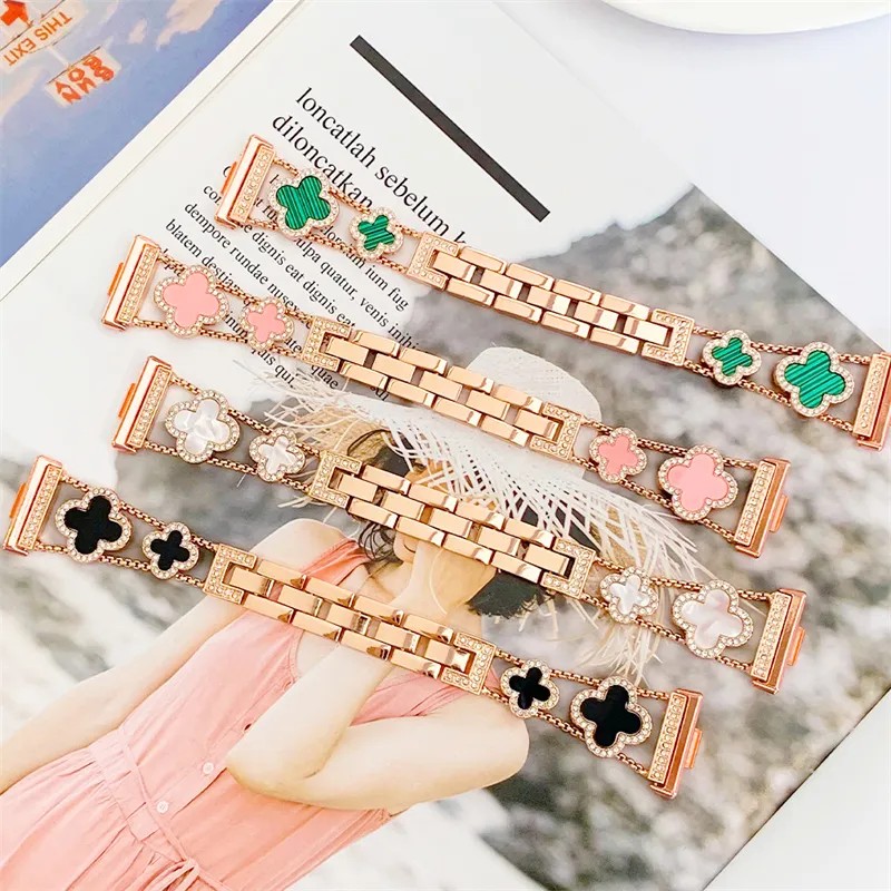 Clover fine metal bracelet suitable for Apple iWatch 678910 SE watch Applewatch strap
