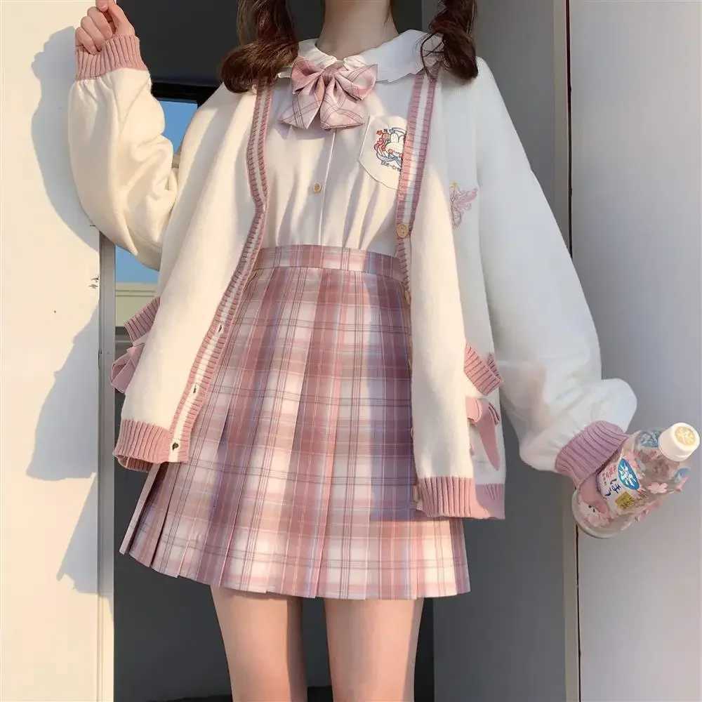 2025 Autumn Winter Women Sweater Loose Japanese Style Sweet Knitted Cardigan Embroidery Oversize Harajuku Female Cardigans Cute M250904