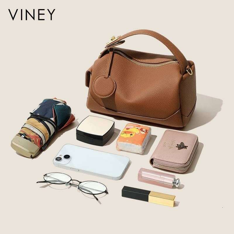 VINEY Ladies 2025 New Crossbody Women's Shoulder Genuine Leather Large Capacity Commuter Portable Pillow Bag