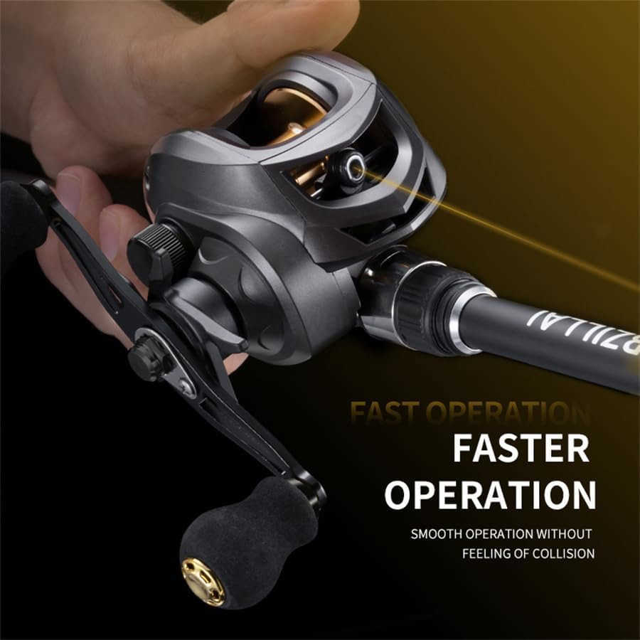 Baitcasting Fishing Reel Lightweight Aluminum Spool Fishing Reel 176Lbs Max Drag Magnetic Braking System 721 HighSpeed Gear Ratio High Speed Saltwate 