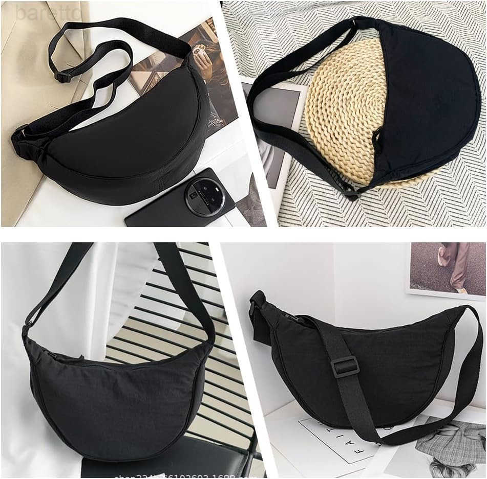 Nylon Crescent Crossbody Bags for Women Luna Dumpling Bag Lightweight Medium Sling Bag Hobo Travel Fanny Pack M250903