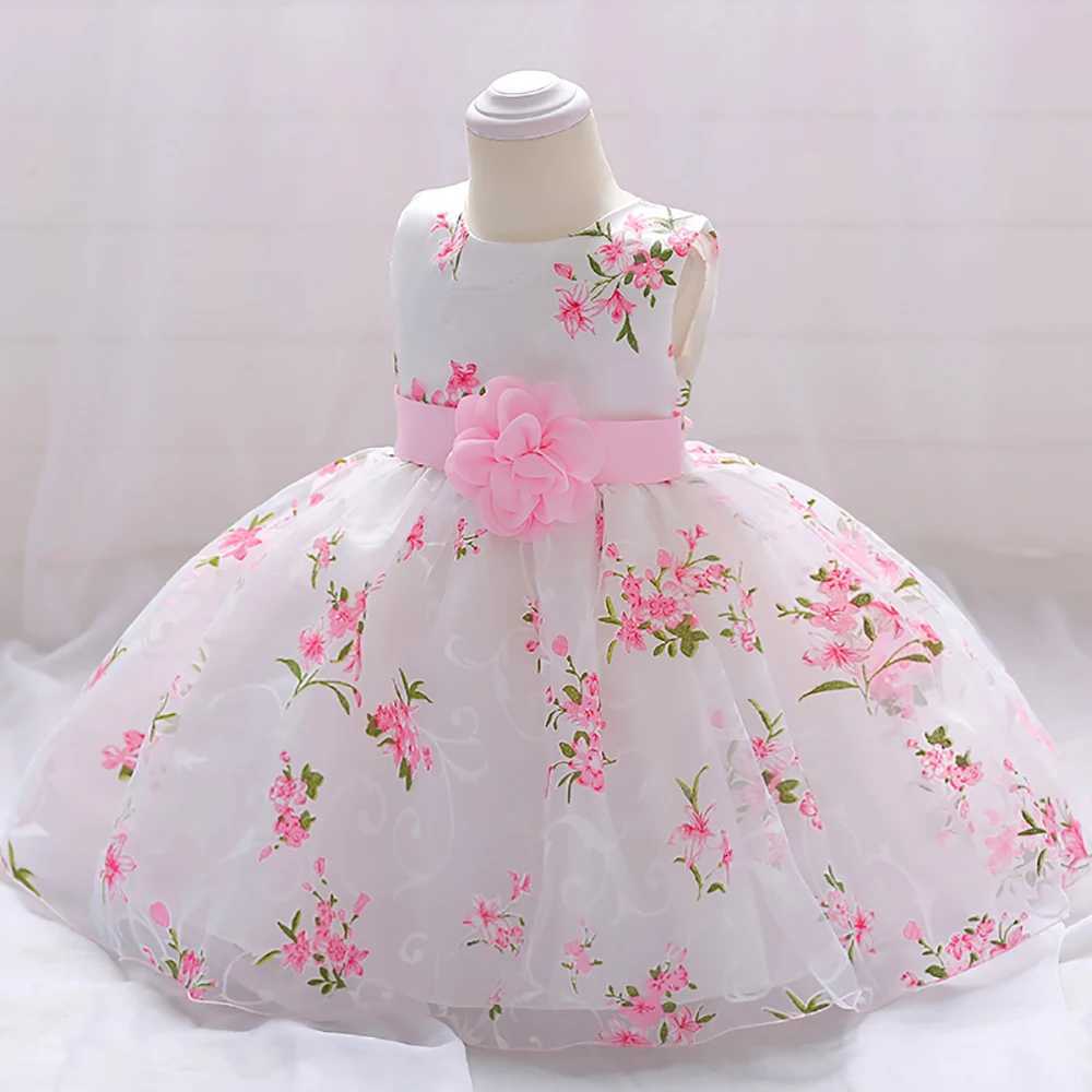 Kids Summer Dress For Girls Wedding Costume Floral Printing Birthday Princess Party Dresses 2-10 Years Children Girl Clothes Z250904