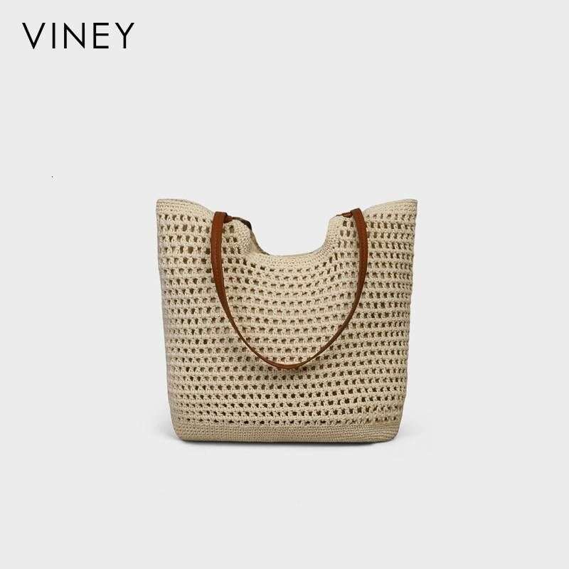 VINEY Handbag 2025 New Women's Large Capacity Tote Shoulder Straw Holiday Woven Bag