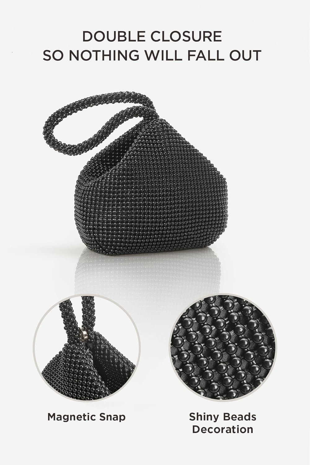 Womens Beaded Clutch Evening Bags Vintage Elegant Triangle Purse for 1920s Party Prom Wedding M250904