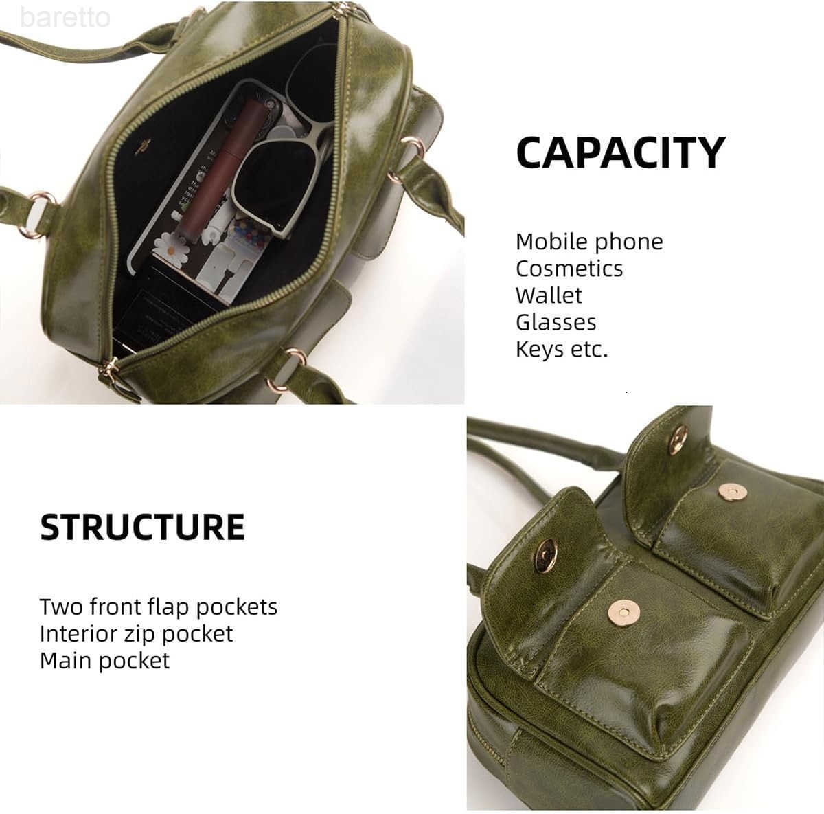 Y2K Shoulder Purses for Women Trendy PU Leather Retro Boston Handbag Lightweight and Versatile for Work and Travel M250904