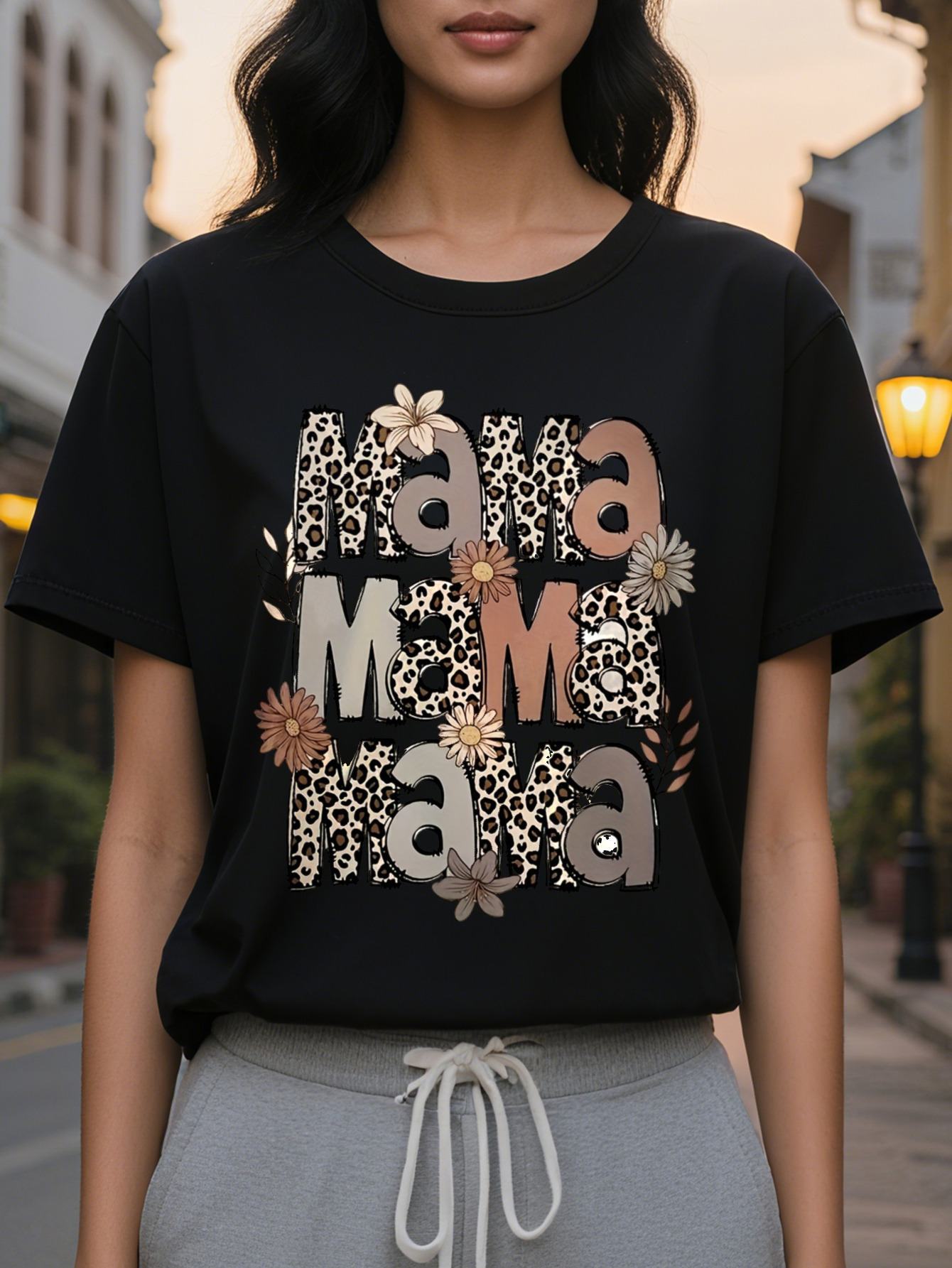 Letter Print Crew Neck T-shirt Short Sleeve Casual Top for Spring Summer Women's Clothing 16e21