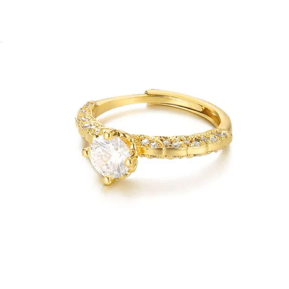 Personalized Gold-Plated Diamond-Studded Unisex Geometric Irregular Ins Niche Trendy Ring