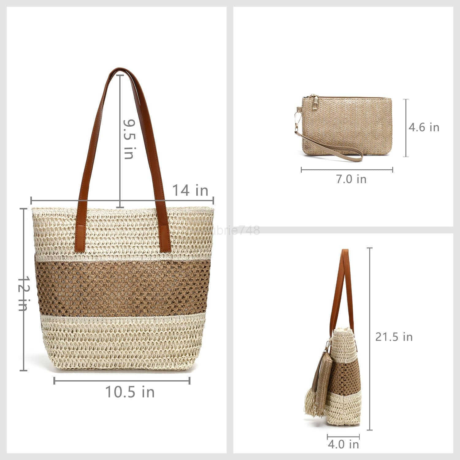 Beach Straw Bags for Women Summer Travel Bag Woven Straw Purse Handmade Clutch Beach Tote Bag Shoulder Handbags M250904