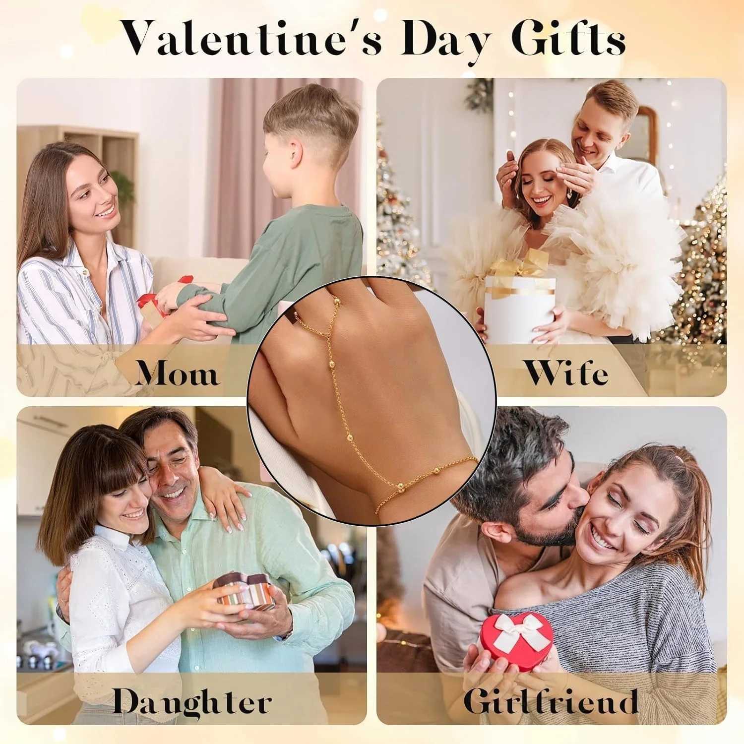 Dainty Bracelets for Women Hand Chain for Women Trendy K Gold Plated Hand Chain Jewelry Gift for Women Birthday Gifts Party W250904