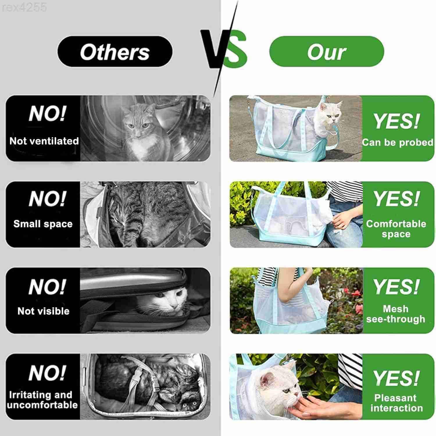 Cat Sling CarrierMesh Cat Carrier Pouch Lightweight Breathable Dog BagSoft Pet Purse Adjustable Window 2in1 Shoulder Strap for Small CatsDogs 311lbs B