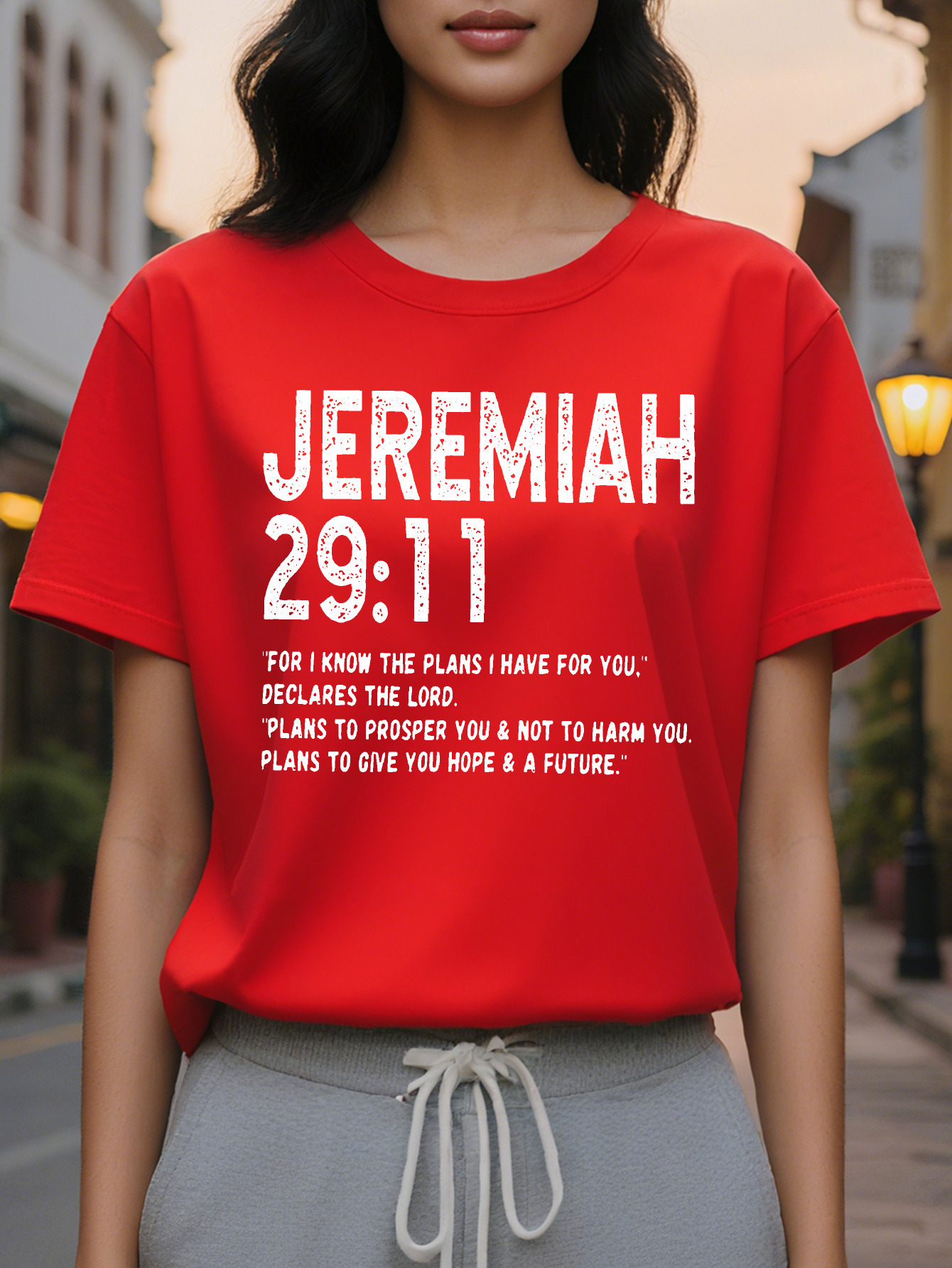 Women's Inspirational Jeremiah Book Scripture Cotton Round Neck Short Sleeve Casual Top Summer and Spring