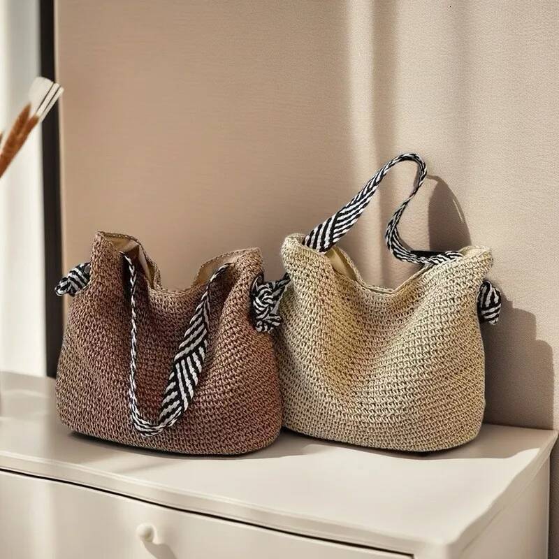 Straw Woven Beach for Women Fashion Large Capacity Travel Vacation Women's Shoulder Bag Summer New Casual Female Handbags