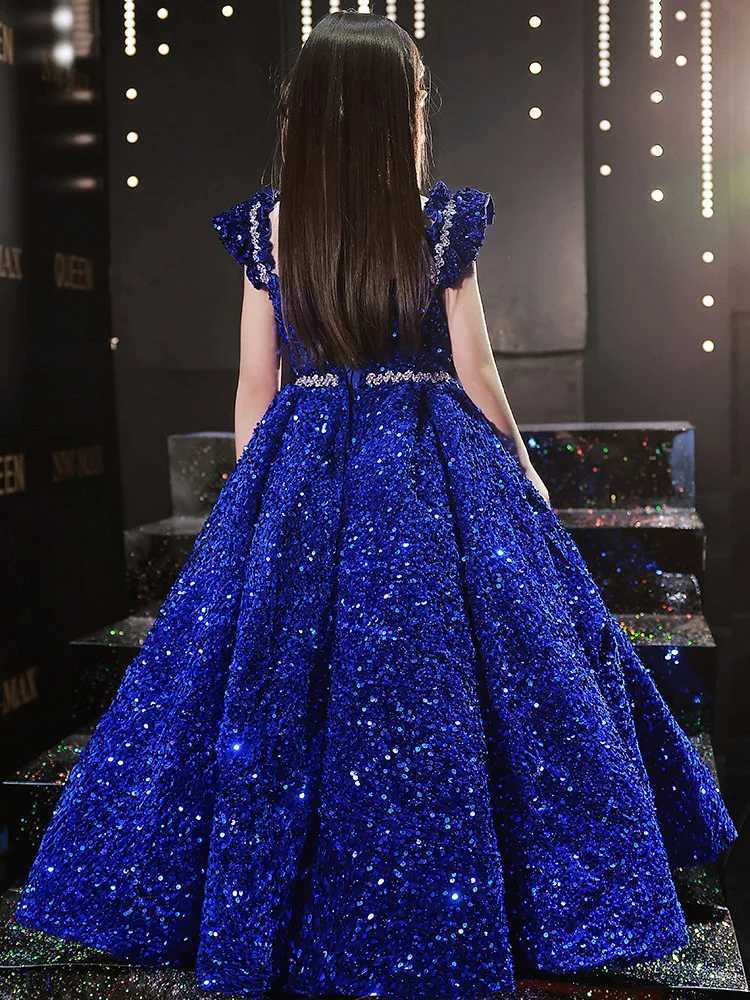Princess Dress Sequin Evening Weddings Long Dresses Elegant Formal Ball Gown For Girls Birthday Gift 1-14Y Z250904