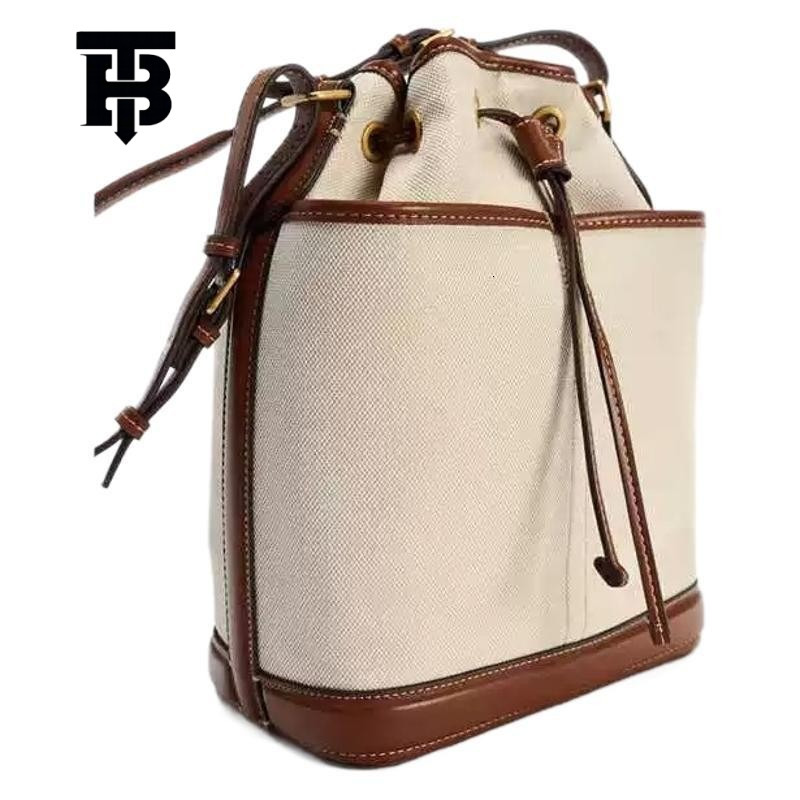 TB BHULAMTE Z Brand Cross-border Bucket Bag 2025 Autumn Winter New Denim Patchwork PU Shoulder Bag Foreign Trade High Designer S Bag Capacity Bag