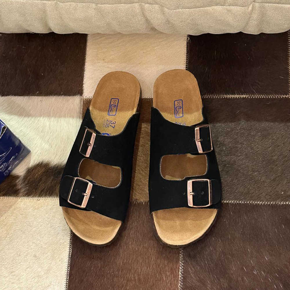 Kidmi Womens Mens Sandals Cushion Footbed Outdoor Adjustable Buckle Cork Footbed Slides for Sandals with Comfort Arch SupportXJ250527