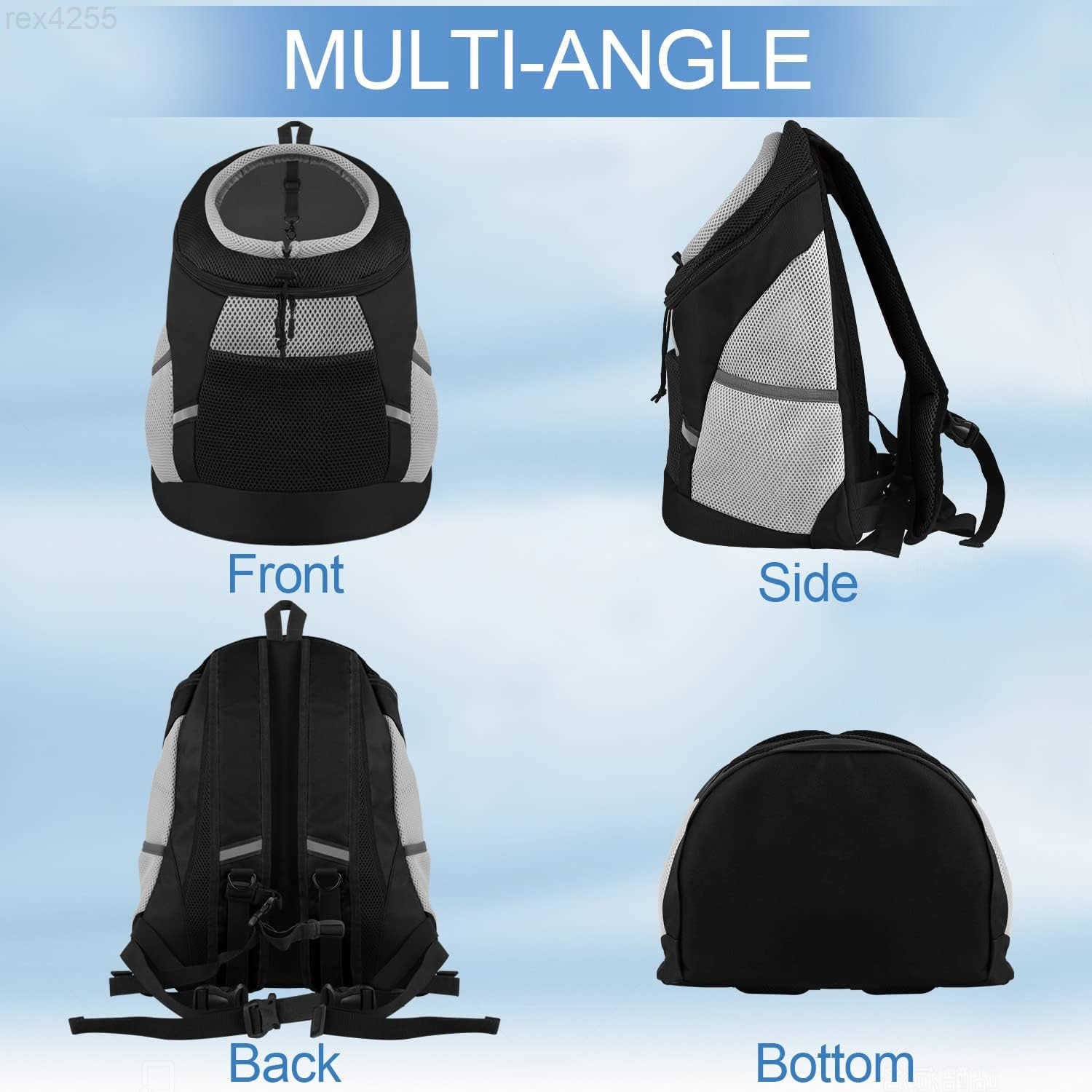 Dog Backpack Carrier Pet Lightweight Dog Carrier Backpack Small Dog Front Backpack Breathable Dog Carriers for Small Dogs with Safety Belt for Outdoor