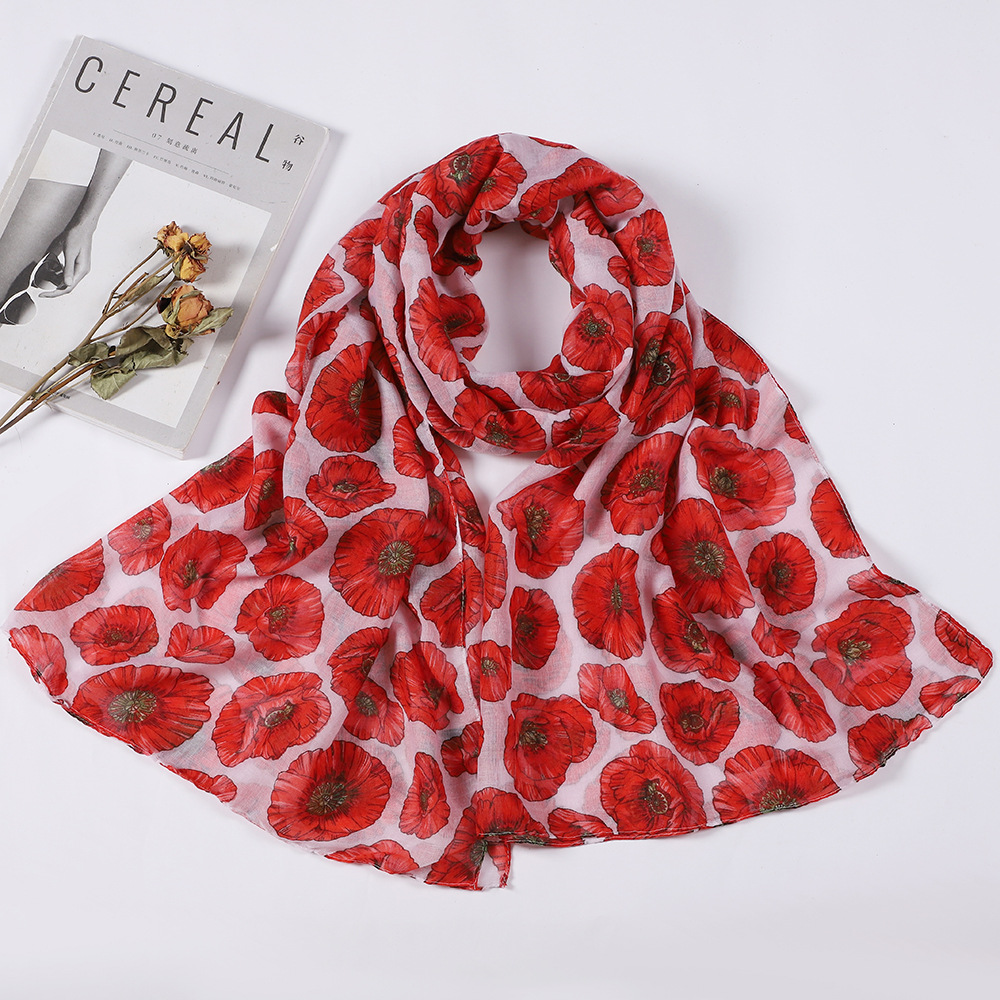 K1801 European and American retro scarf silk scarf printed classic scarf travel shawl