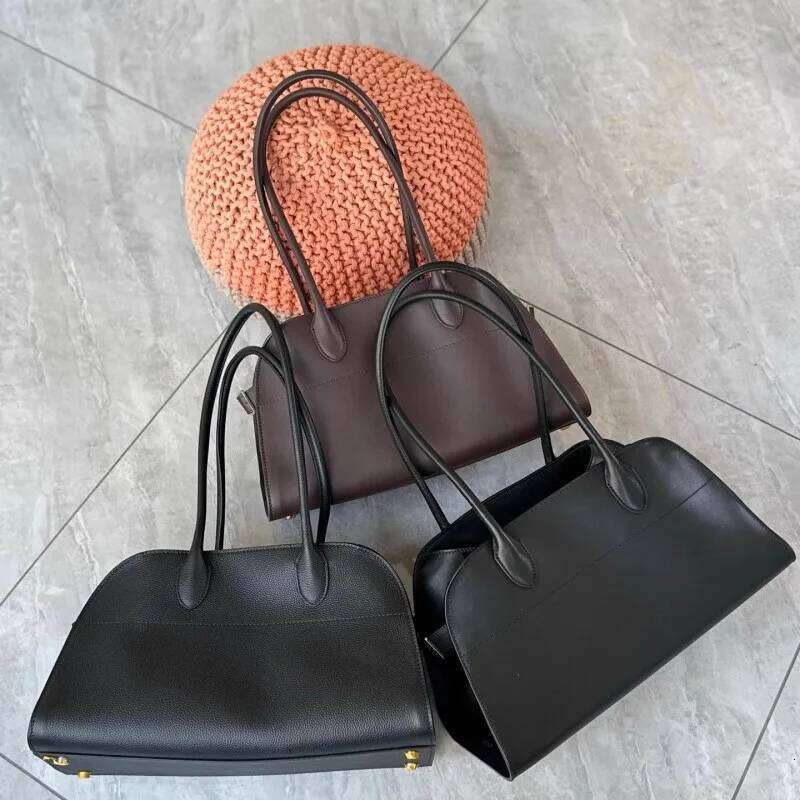 Horizontal Cowhide Commuter Tote Bag Soft Large Capacity Handbag