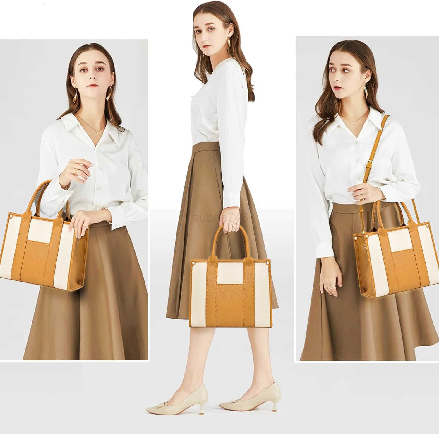 The Tote Bag Crossbody Purses for Women Shoulder Bag Handbags PU Leather Top Handle Bags with zipper M250904