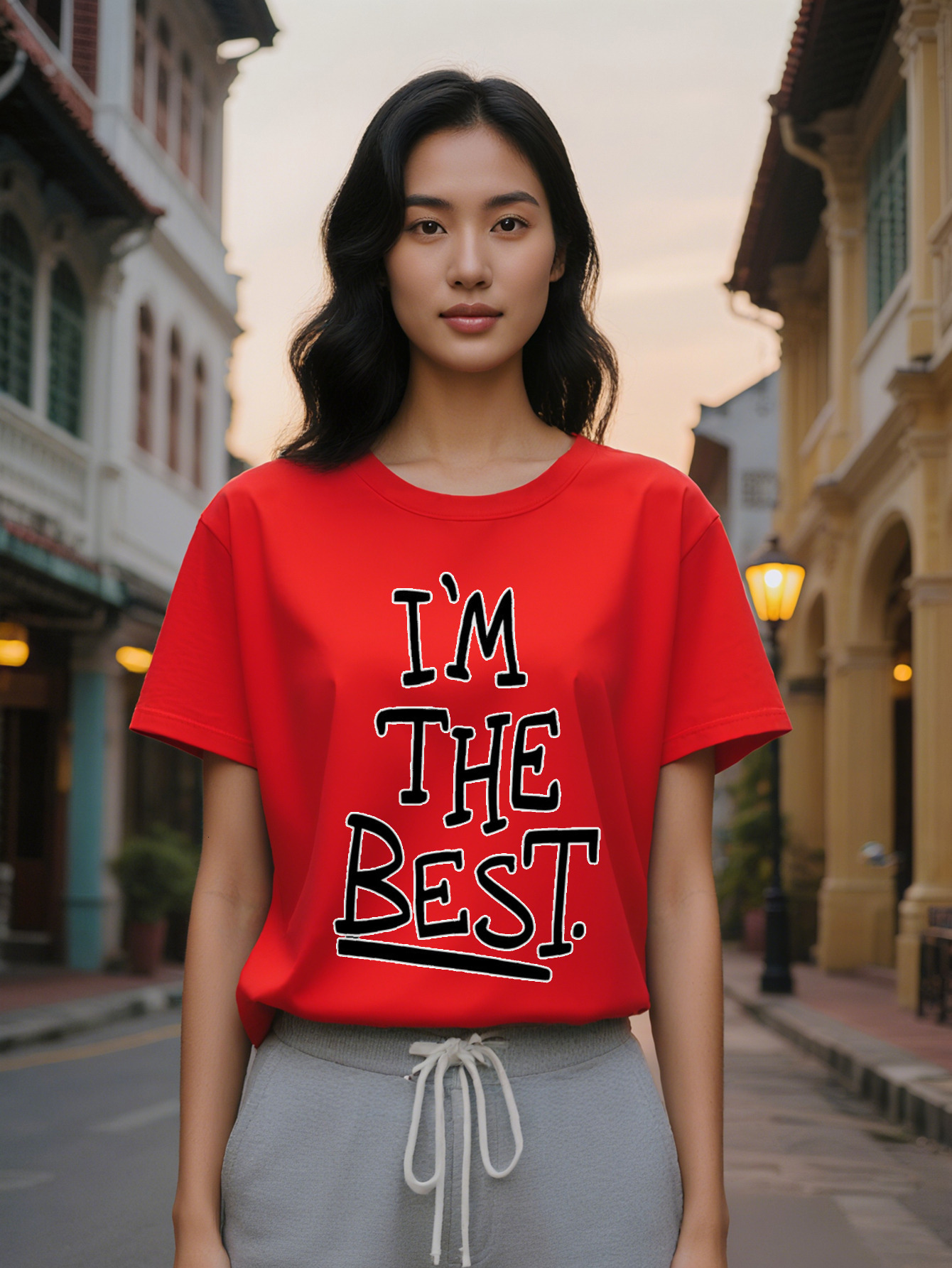 Large XL Lady I'm the Best Black T-Shirt Crew Neck Short Sleeve with Letter Print Perfect Gift for Him Casual Summer Wear Plus Size