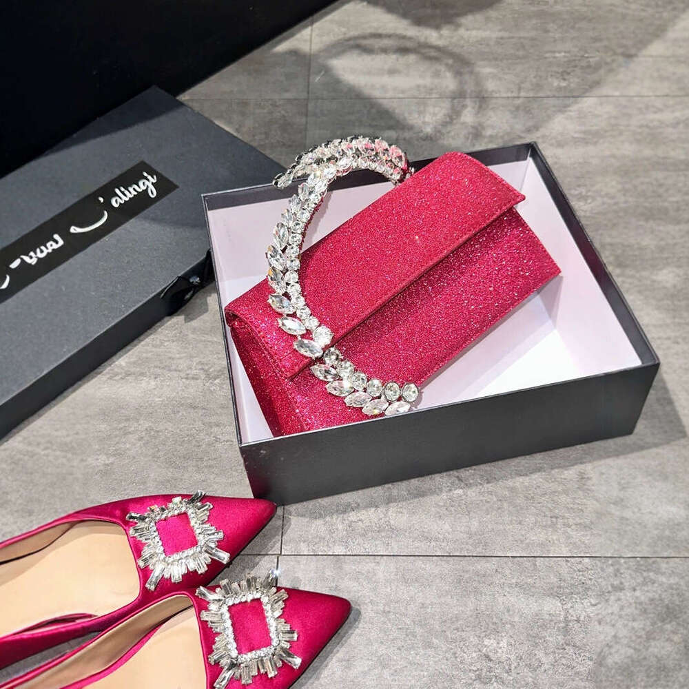 2025 New Trendy Women's Rhinestones, Fashionable Handbag with Chain, Shoulder and Crossbody Bag