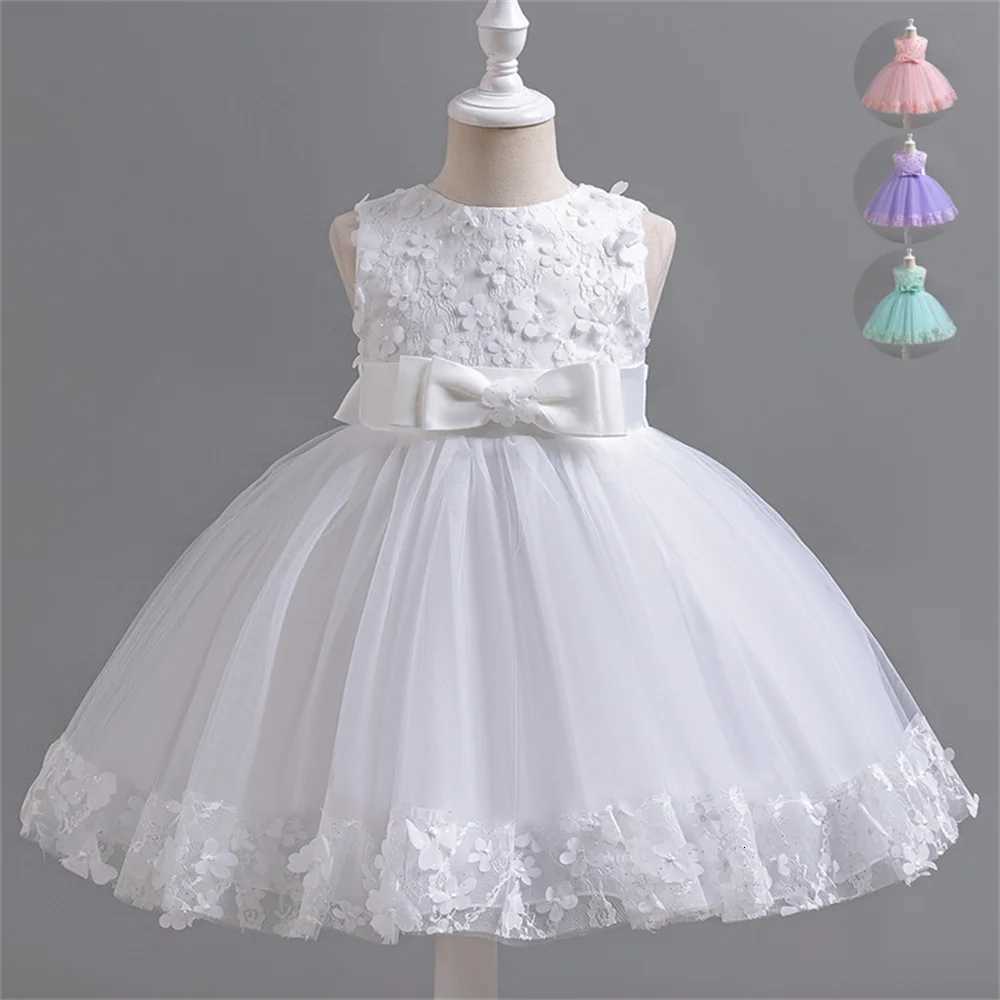 Girls Dress 2024 New Girls Butterfly Bow Princess Dress Fashion Sleeveless Mesh Dress Banquet Performance Evening Dresses Z250904