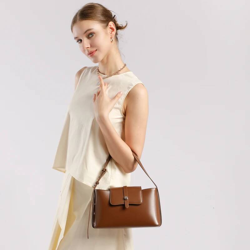 New Women's Designer Split Leather Women Shoulder Bag High Quality Cowhide Crossbody Bags French Vintage Handbag
