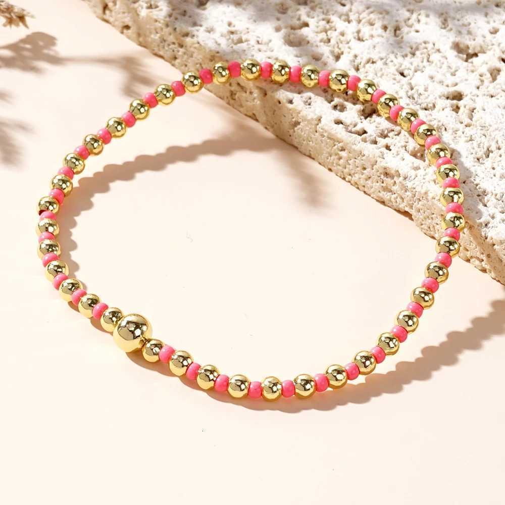 1pc New Arrival Colorful Glass Beads 18K Gold Plated Copper Boho Fashion Bracelets Jewelry As Summer Luck Gifts For WomenXJ250904